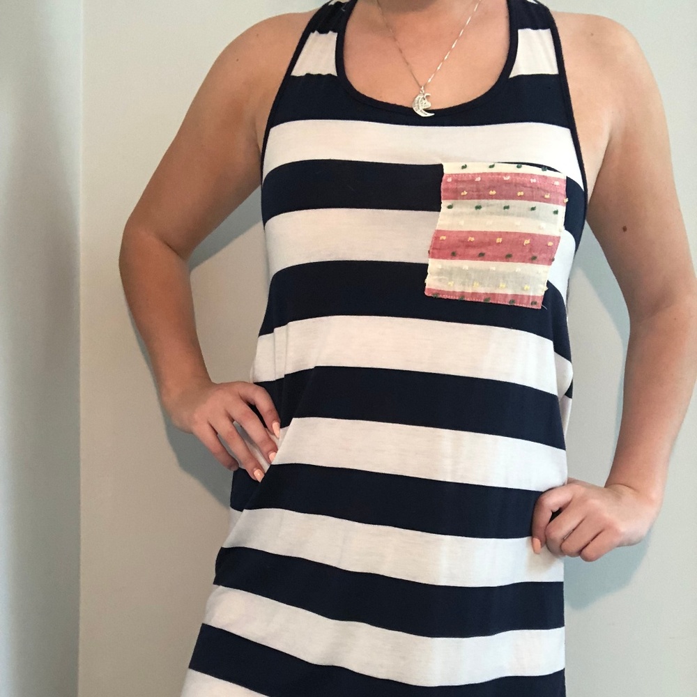 striped light weight dress/ beach cover up